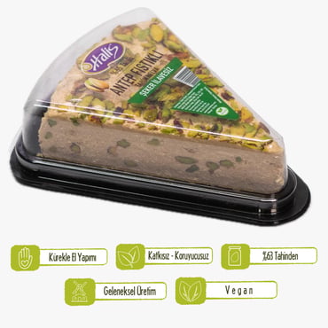 Halis Antep Fıstıklı Tahin Helva 300G ( Hurma Suyu ile Tatlandırılmış)