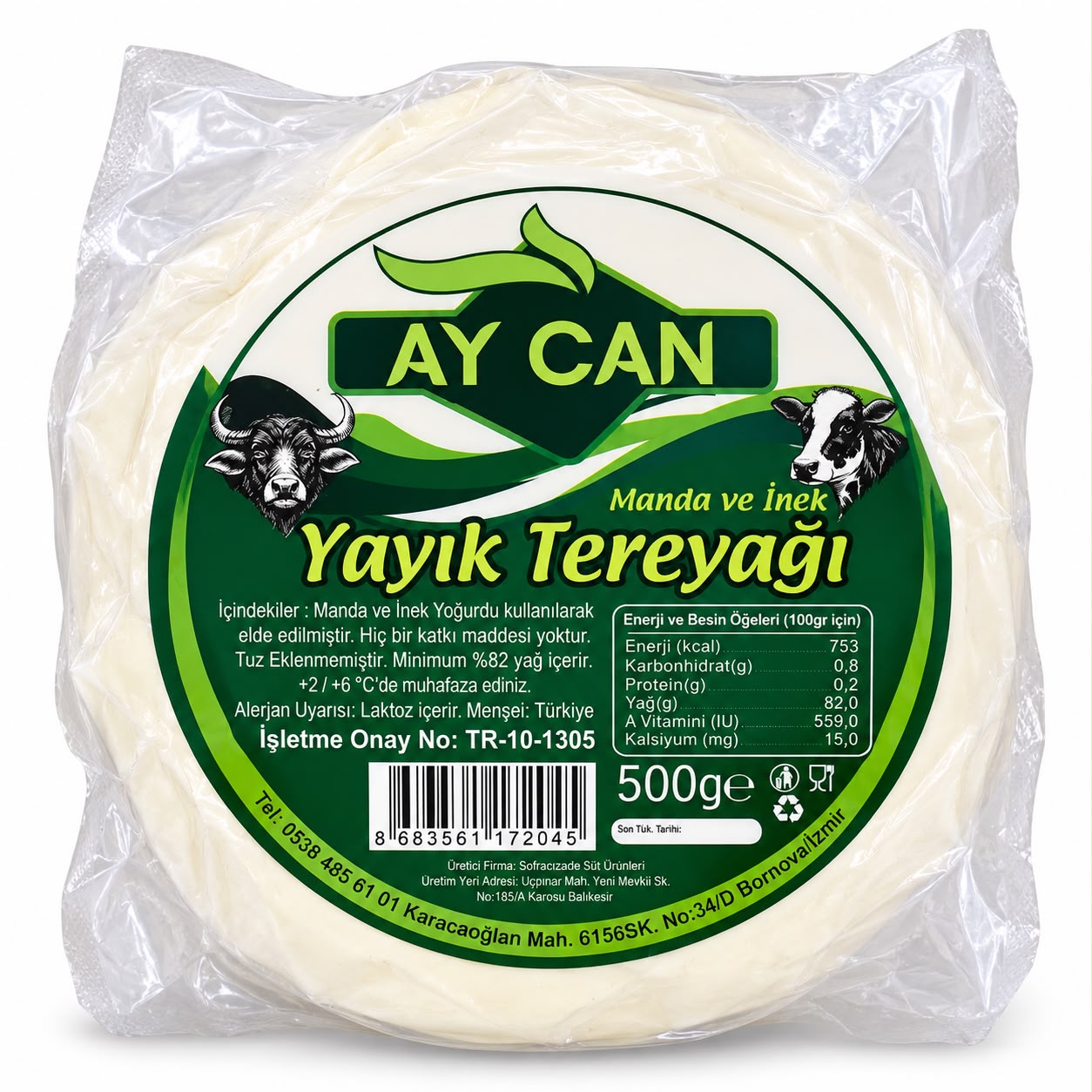 Ay Can Yayık Tereyağı 500 Gr